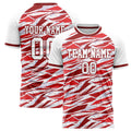 Personalized White & Red Pattern Soccer Jersey