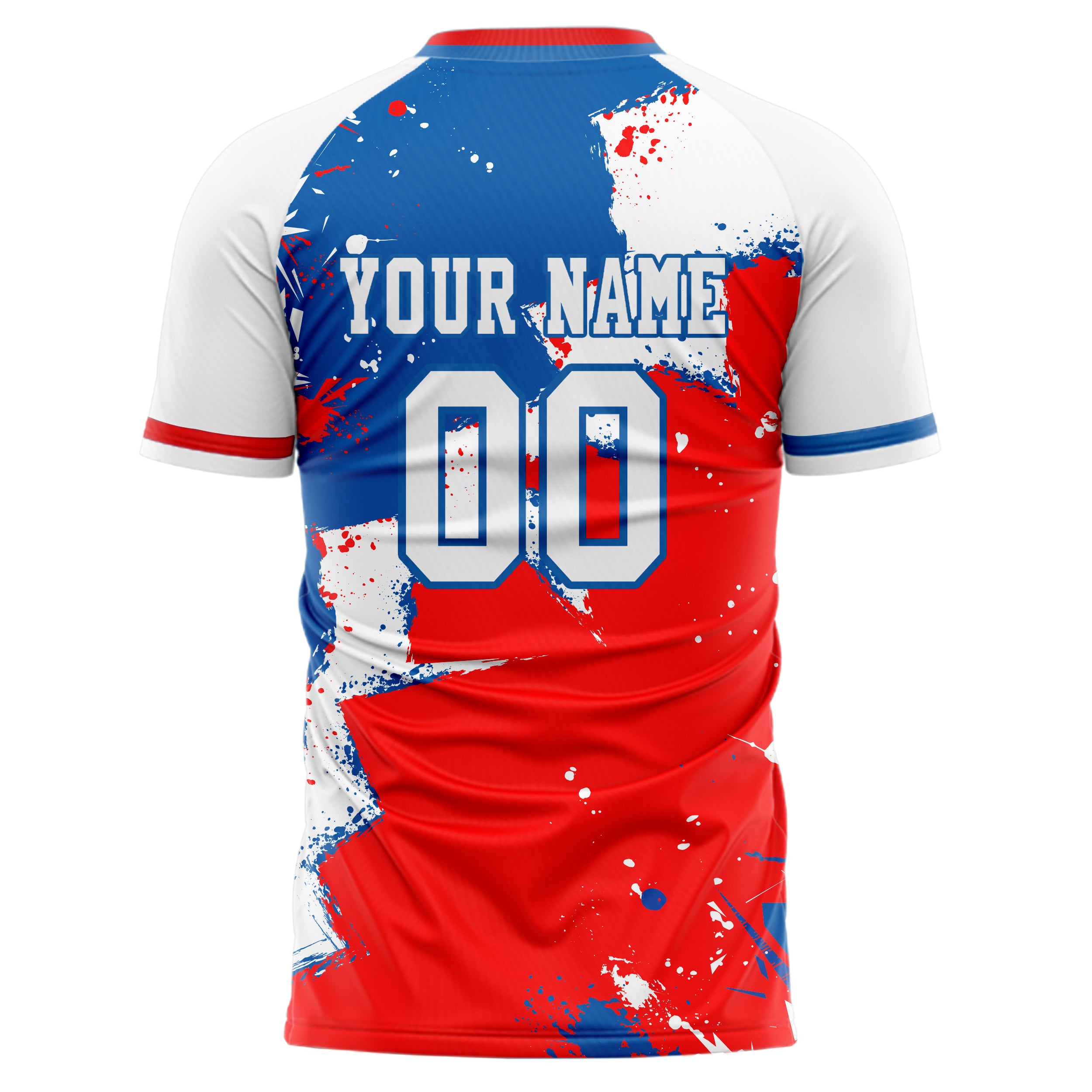 Personalized Red & White Pattern Soccer Jersey