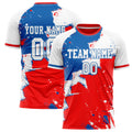 Personalized Red & White Pattern Soccer Jersey