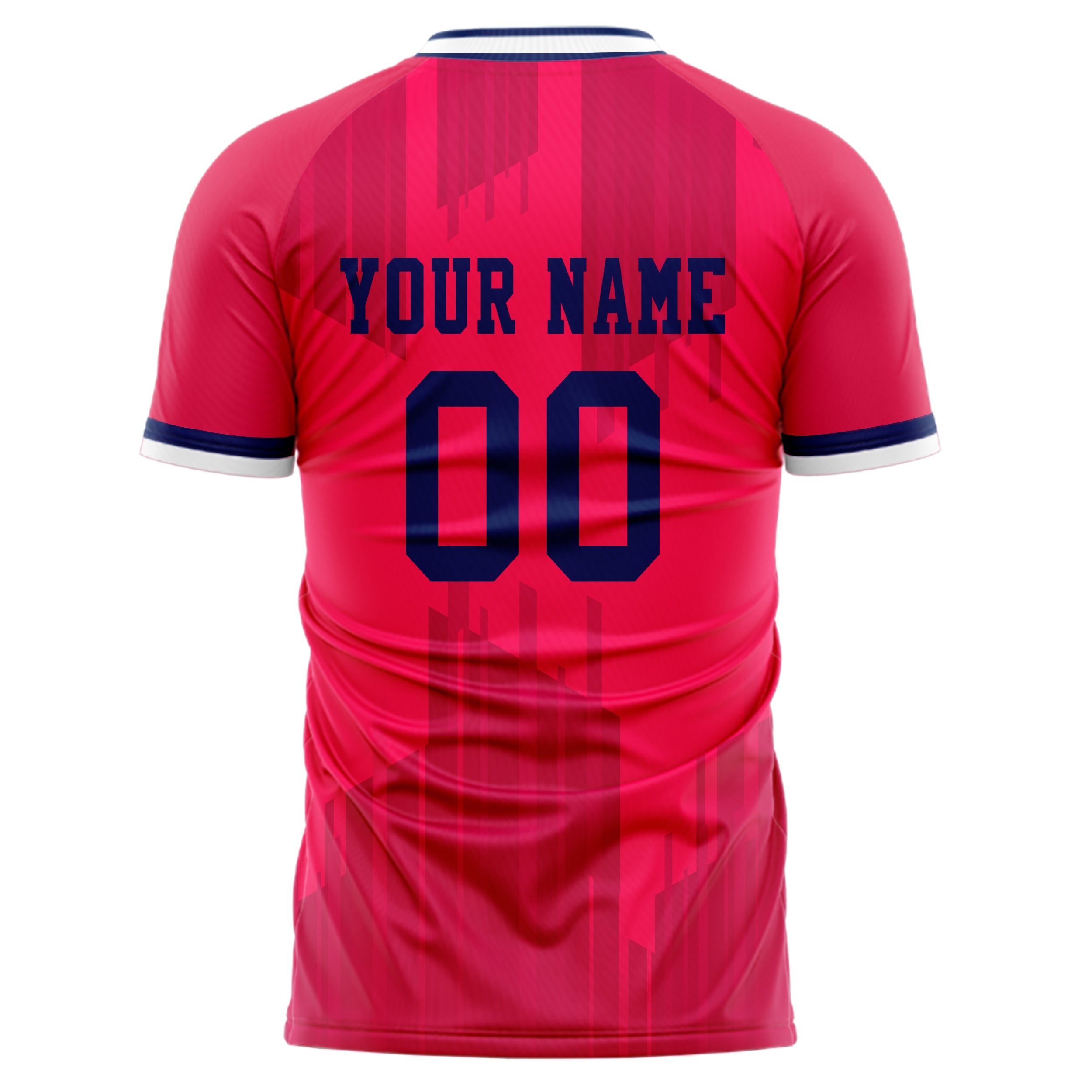 Personalized Red & Navy Pattern Soccer Jersey