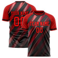 Personalized Black & Red Pattern Soccer Jersey