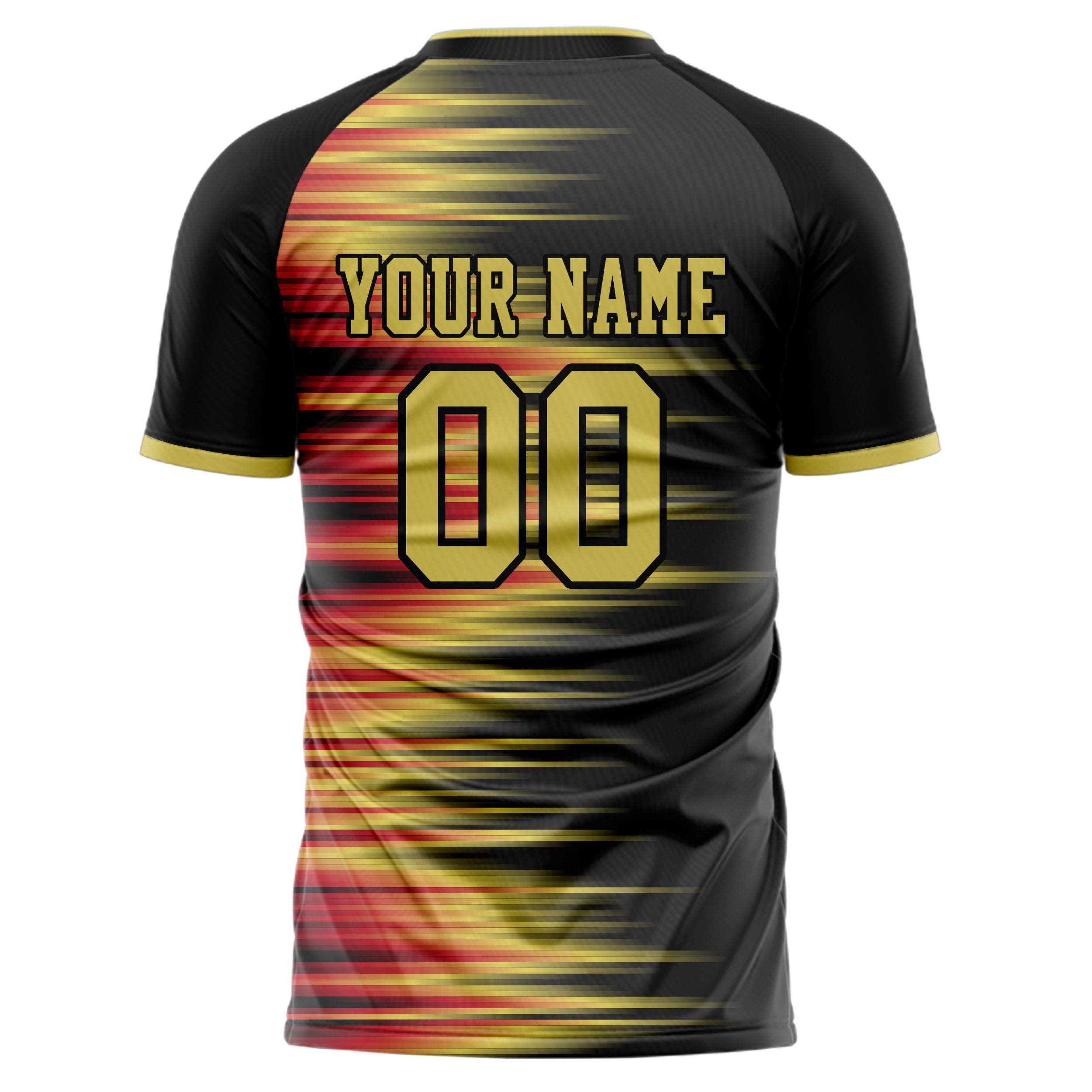 Personalized Black & Gold Pattern Soccer Jersey