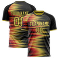Personalized Black & Gold Pattern Soccer Jersey
