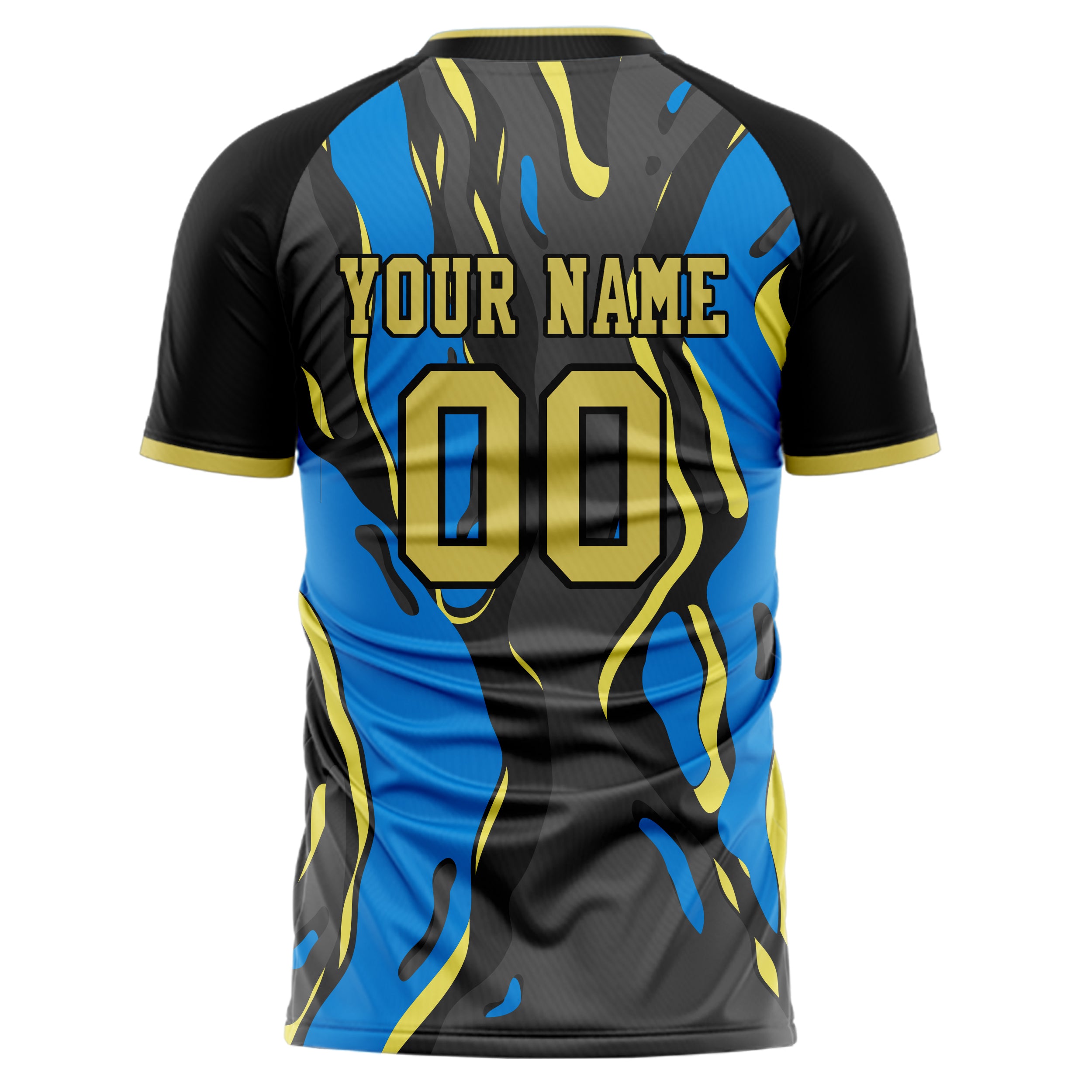 Personalized Black & Blue Pattern Soccer Jersey