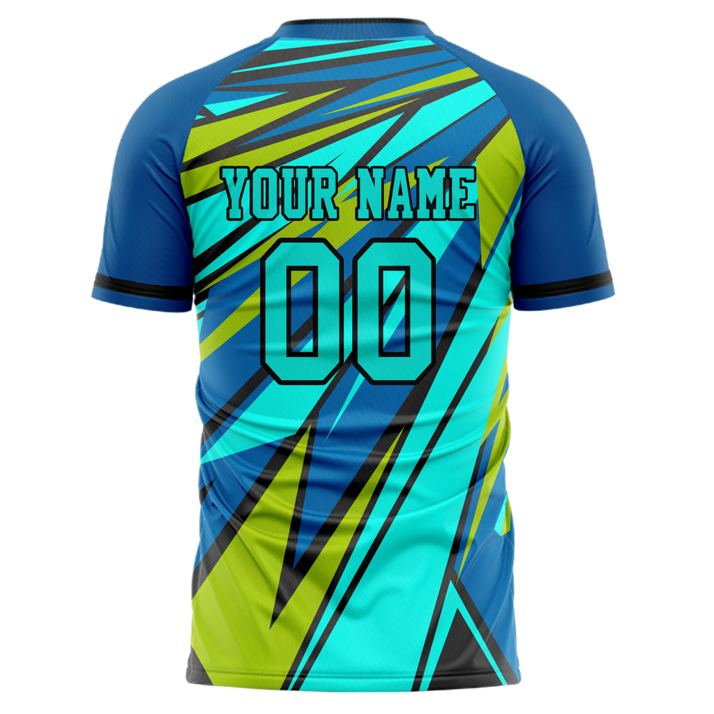 Personalized Royal & Teal Pattern Soccer Jersey
