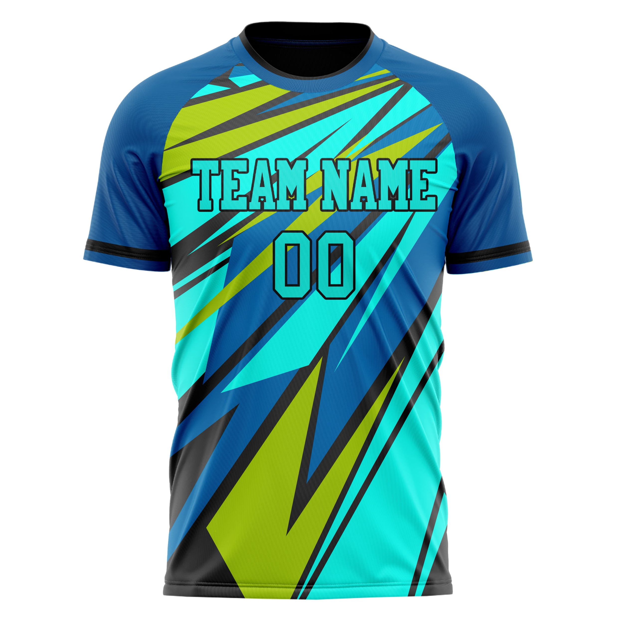 Personalized Royal & Teal Pattern Soccer Jersey