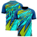 Personalized Royal & Teal Pattern Soccer Jersey