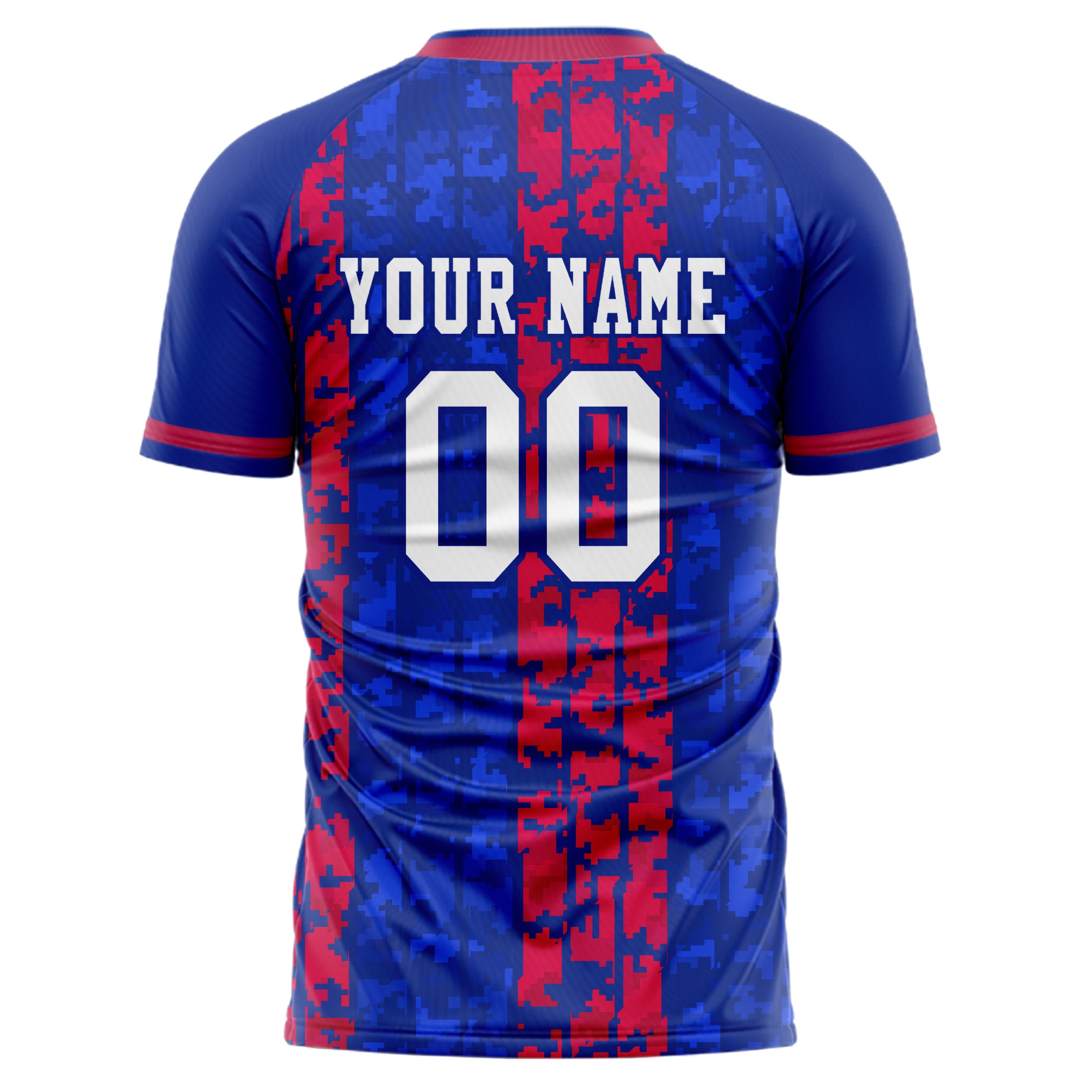 Personalized Royal & Red Pattern Soccer Jersey