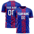 Personalized Royal & Red Pattern Soccer Jersey