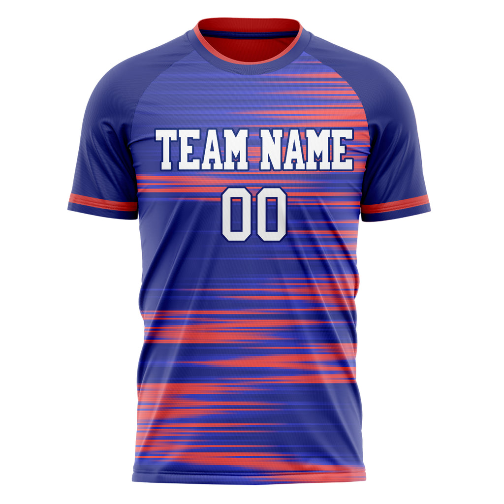 Personalized Royal & Red Pattern Soccer Jersey