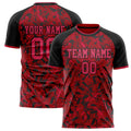 Personalized Red & Black Pattern Soccer Jersey