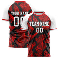 Personalized Red & White Pattern Soccer Jersey