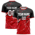 Personalized Red & Black Pattern Soccer Jersey
