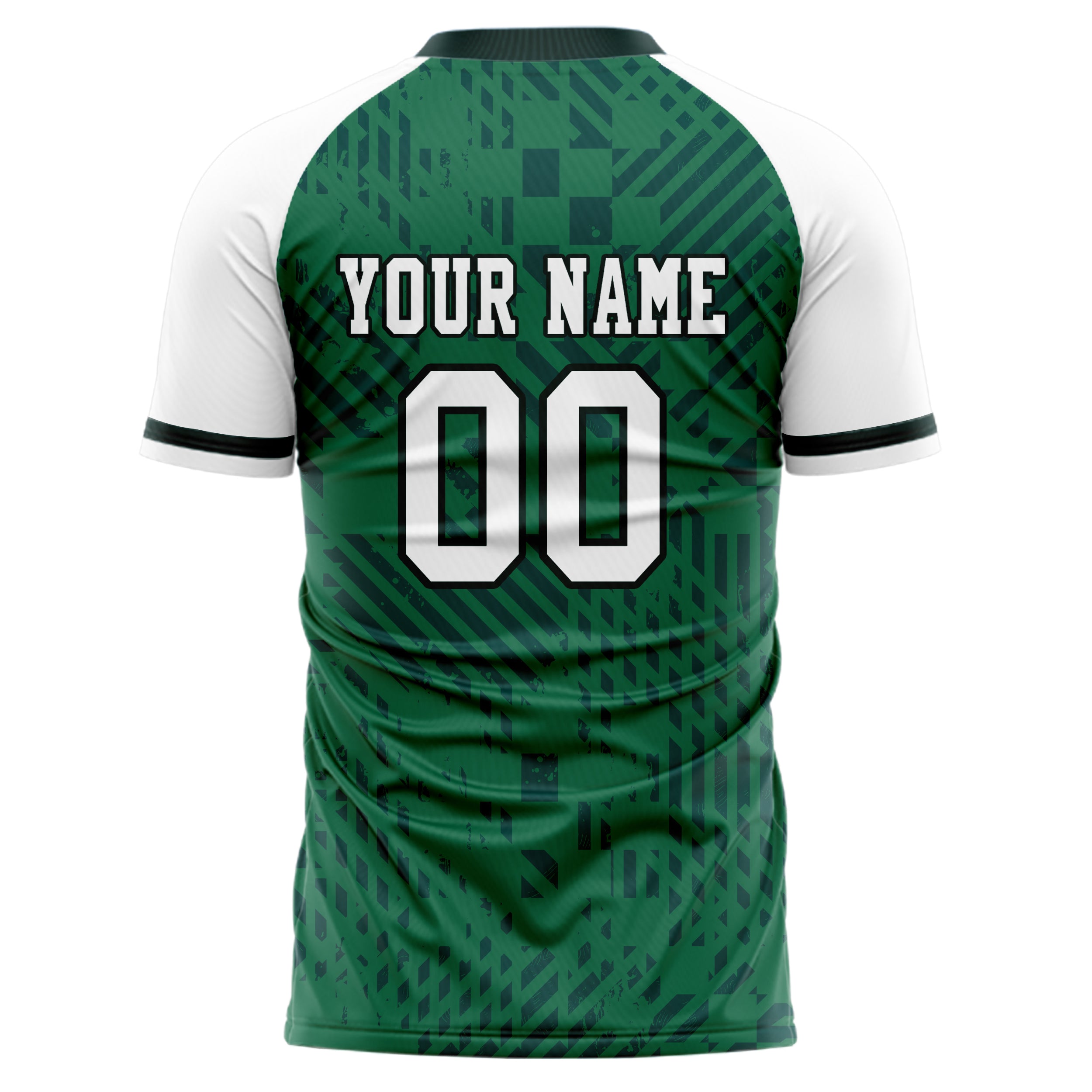 Personalized Kelly Green & White Pattern Soccer Jersey