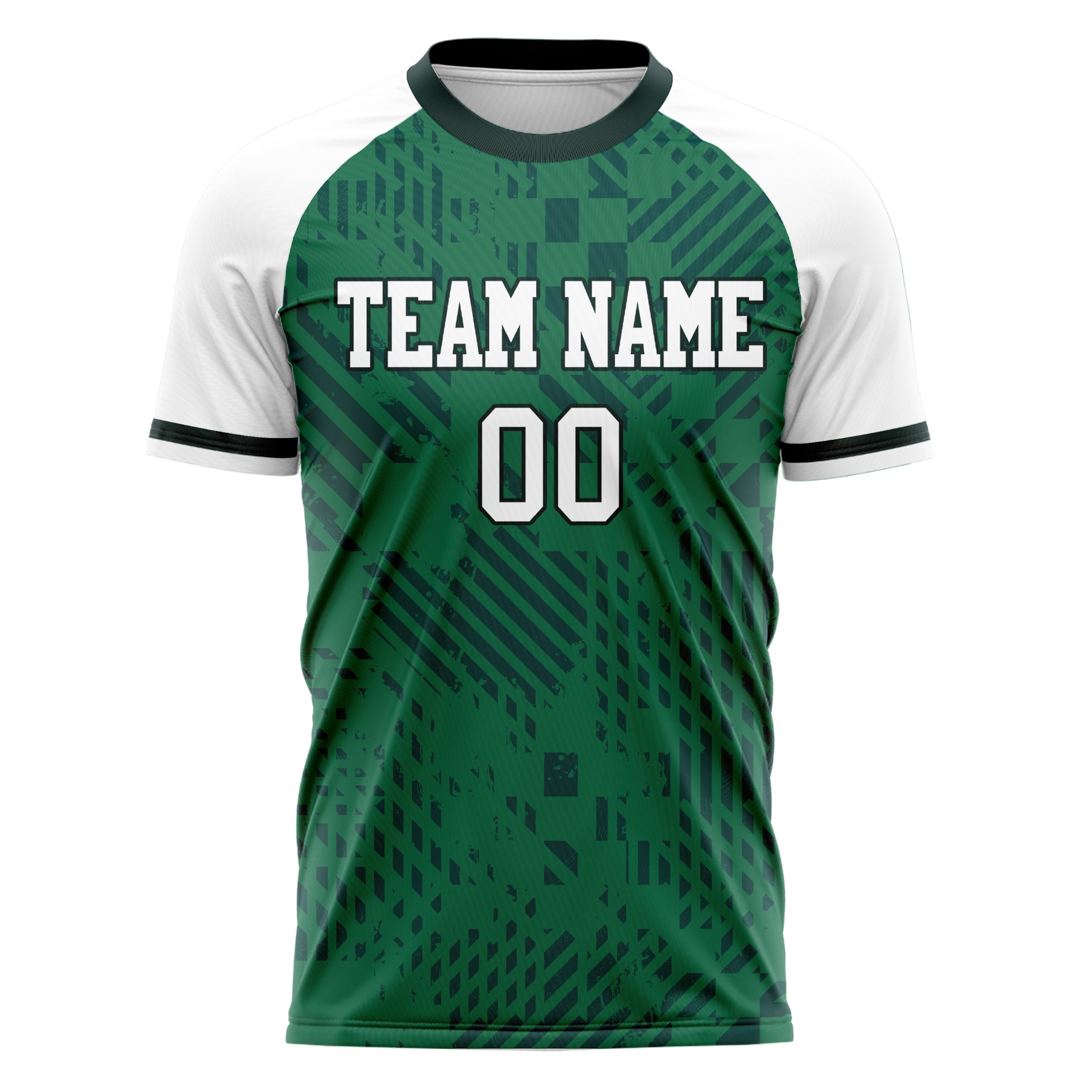Personalized Kelly Green & White Pattern Soccer Jersey