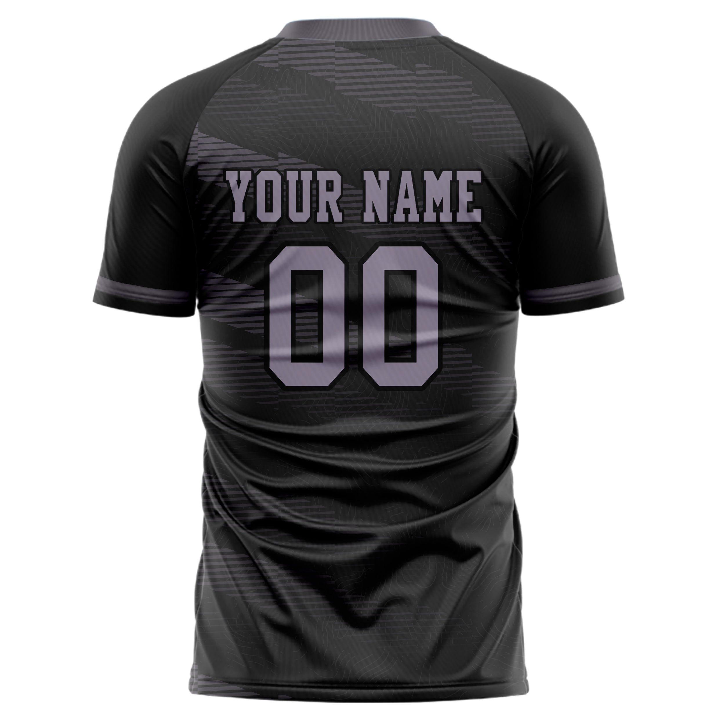 Personalized Black & Purple Pattern Soccer Jersey