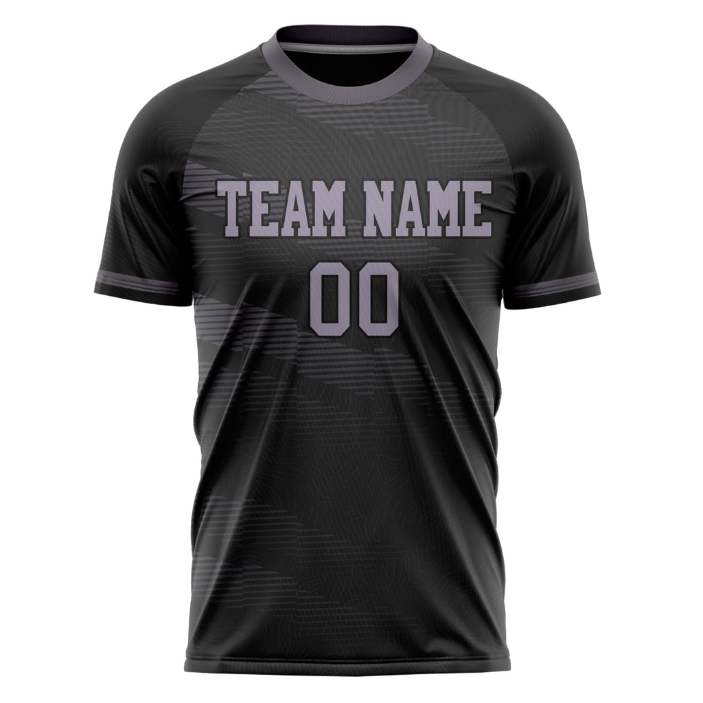 Personalized Black & Purple Pattern Soccer Jersey