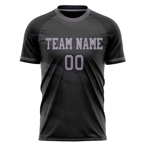 Personalized Black & Purple Pattern Soccer Jersey