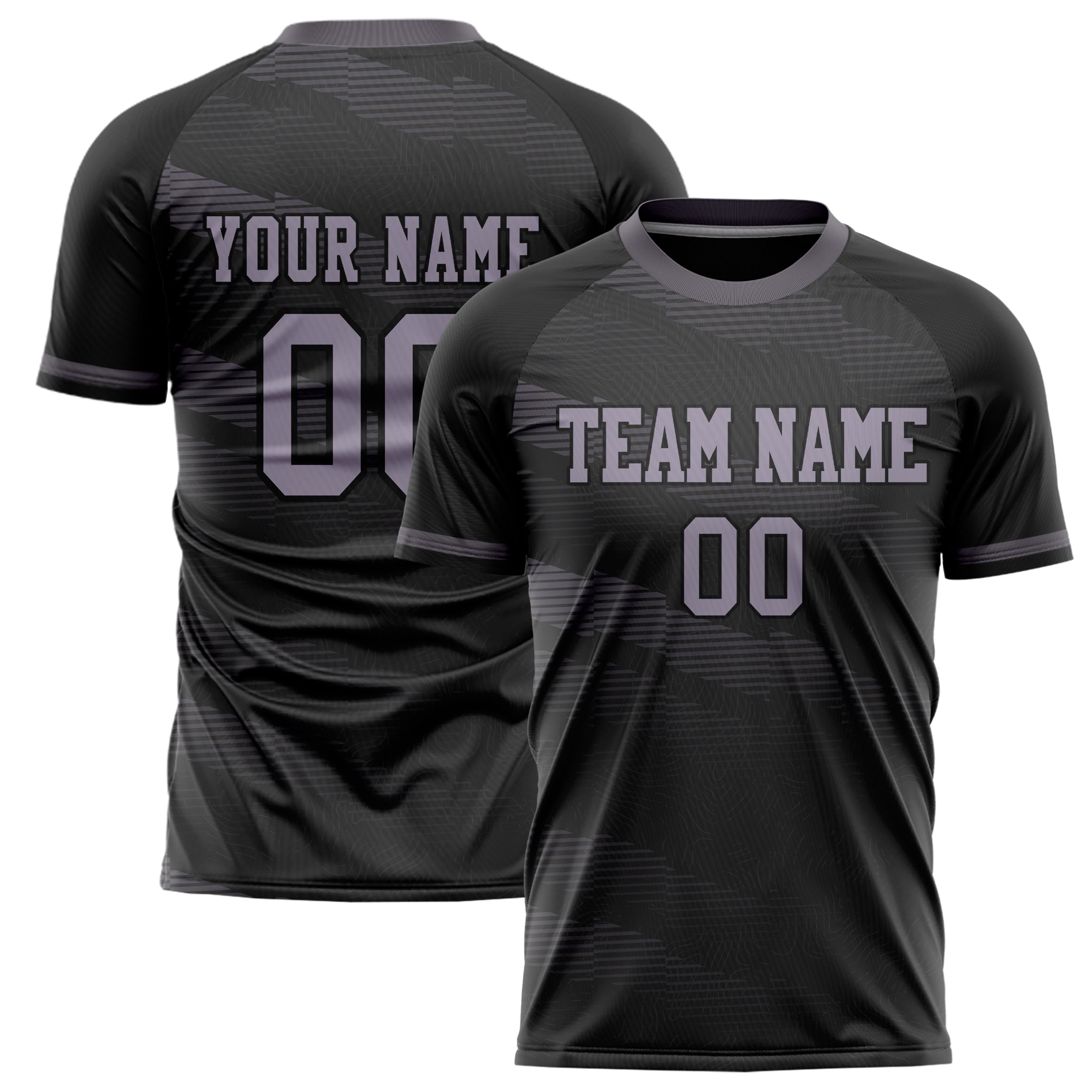 Personalized Black & Purple Pattern Soccer Jersey