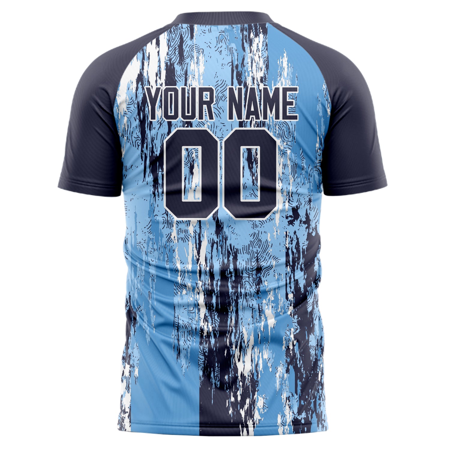 Personalized Light Blue & Navy Pattern Soccer Jersey