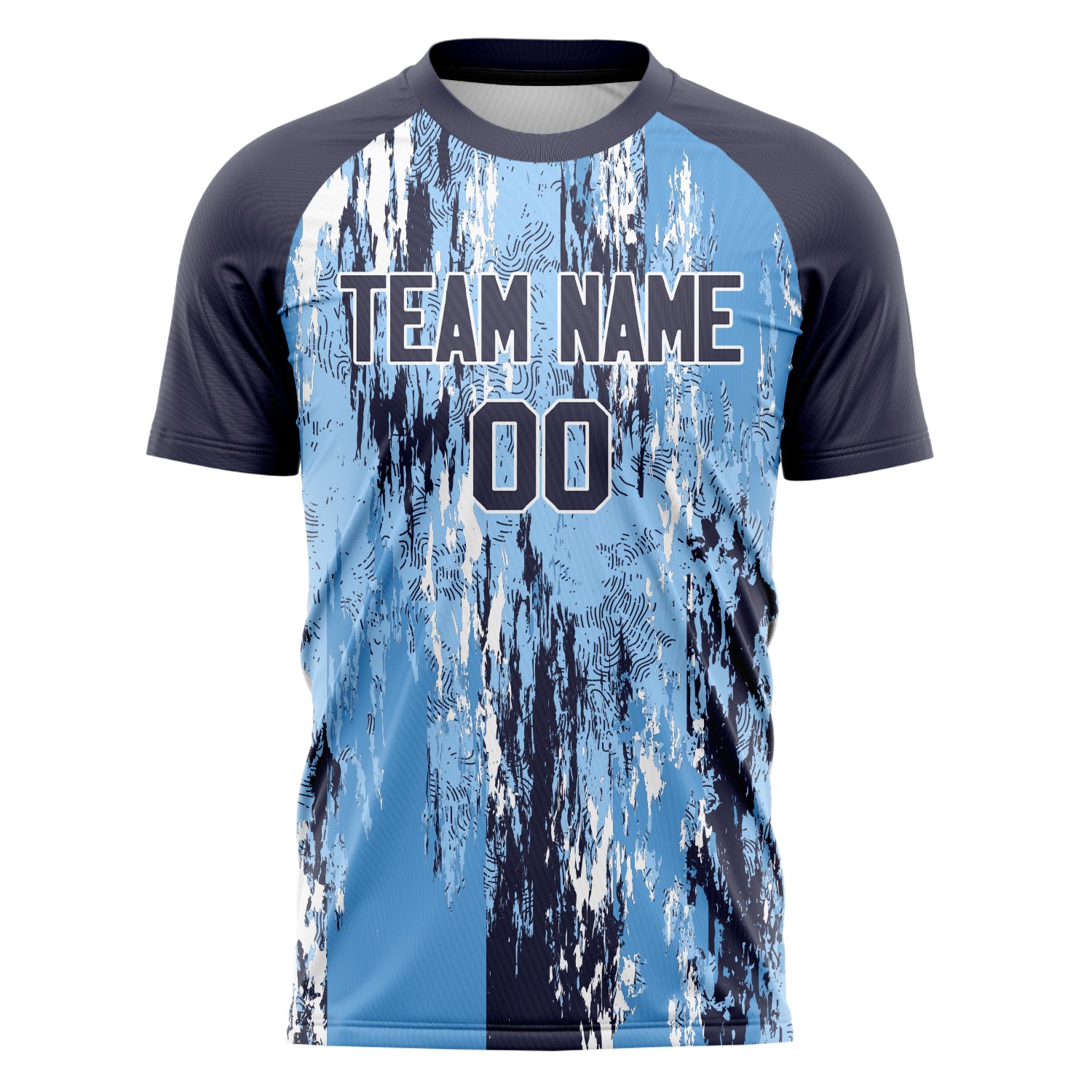 Personalized Light Blue & Navy Pattern Soccer Jersey