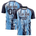 Personalized Light Blue & Navy Pattern Soccer Jersey