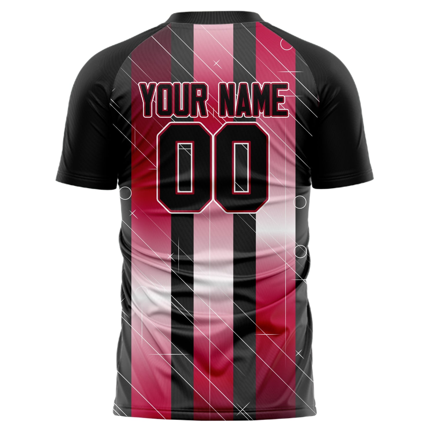 Personalized Black & Red Pattern Soccer Jersey