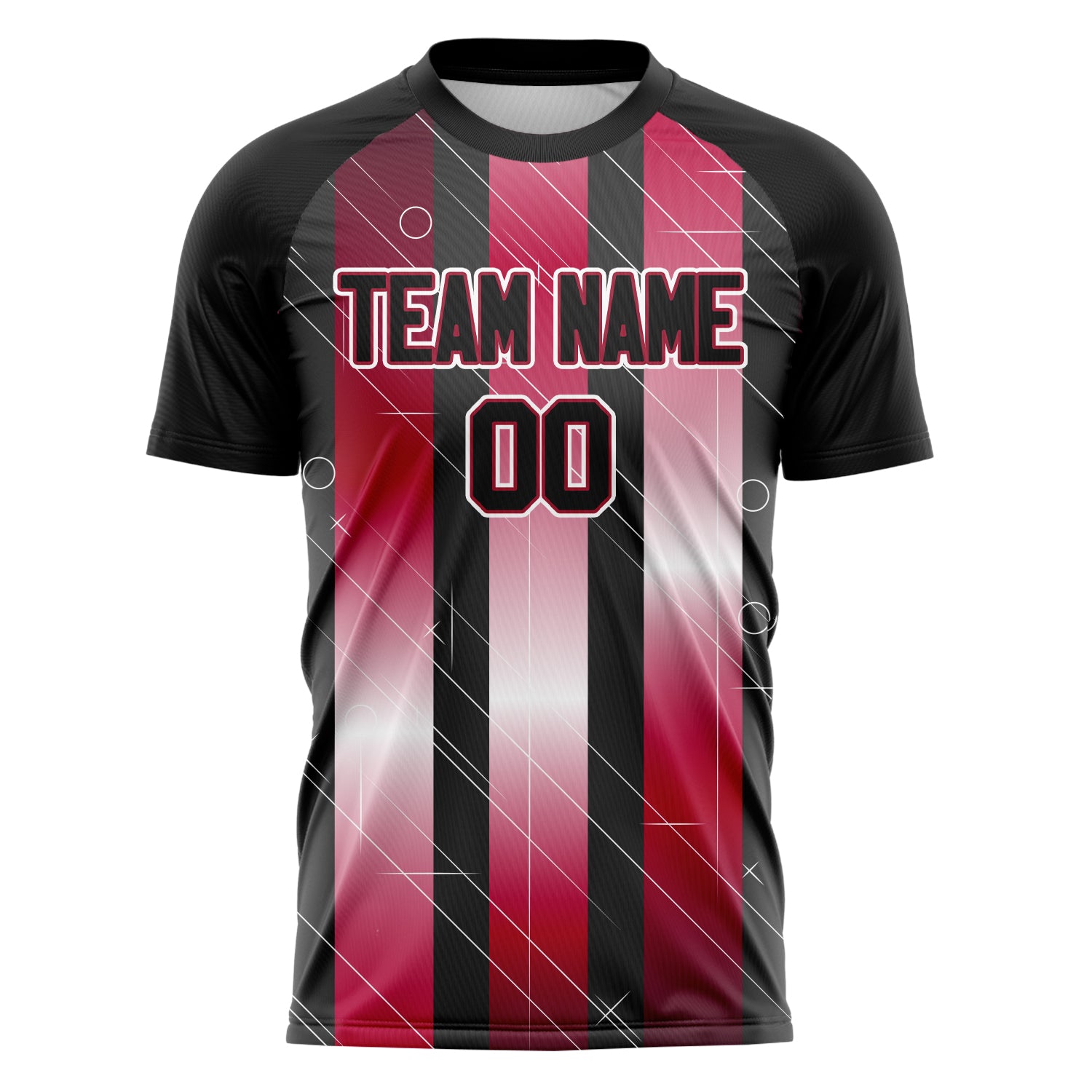 Personalized Black & Red Pattern Soccer Jersey