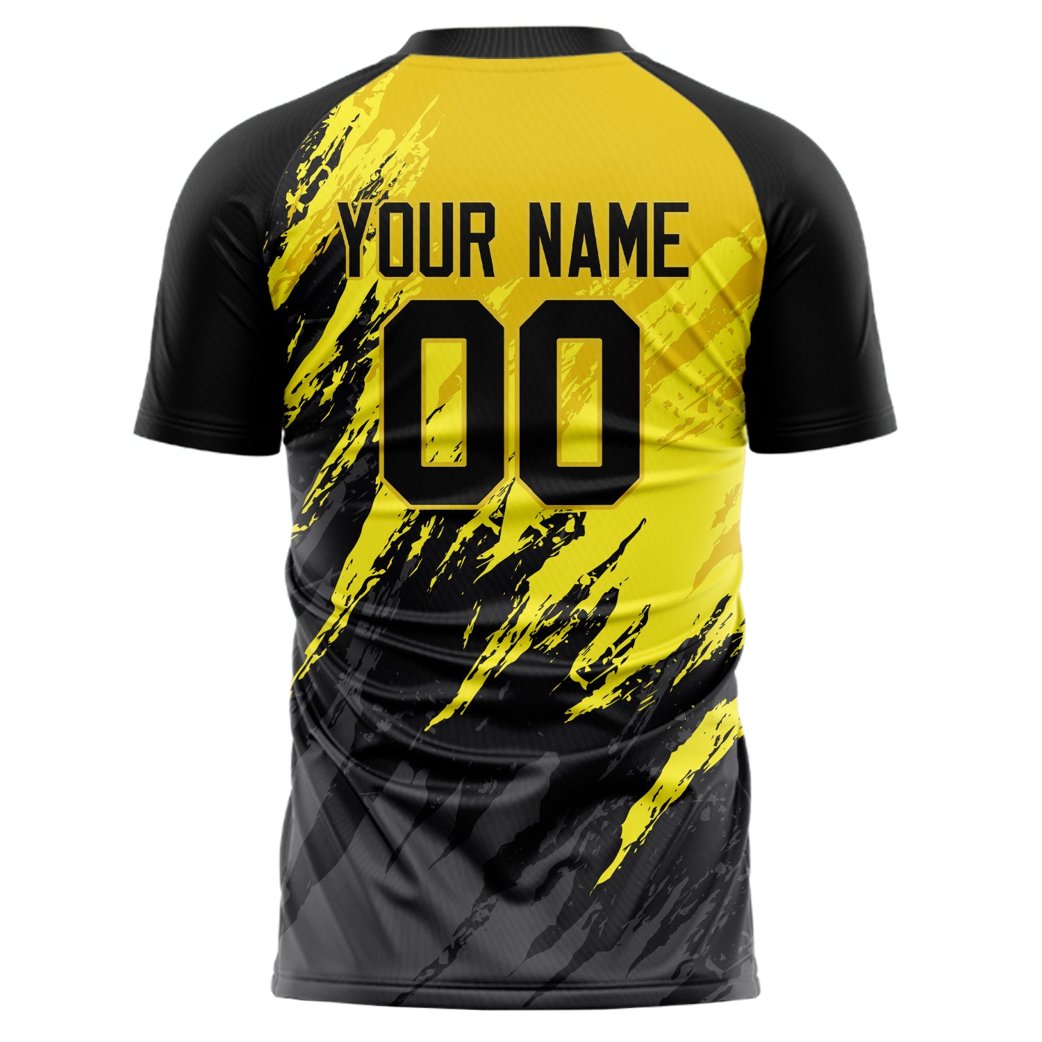 Personalized Black & Yellow Pattern Soccer Jersey
