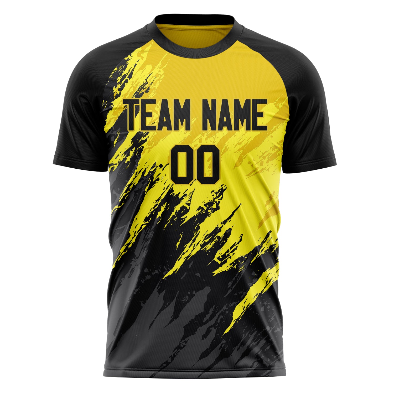 Personalized Black & Yellow Pattern Soccer Jersey