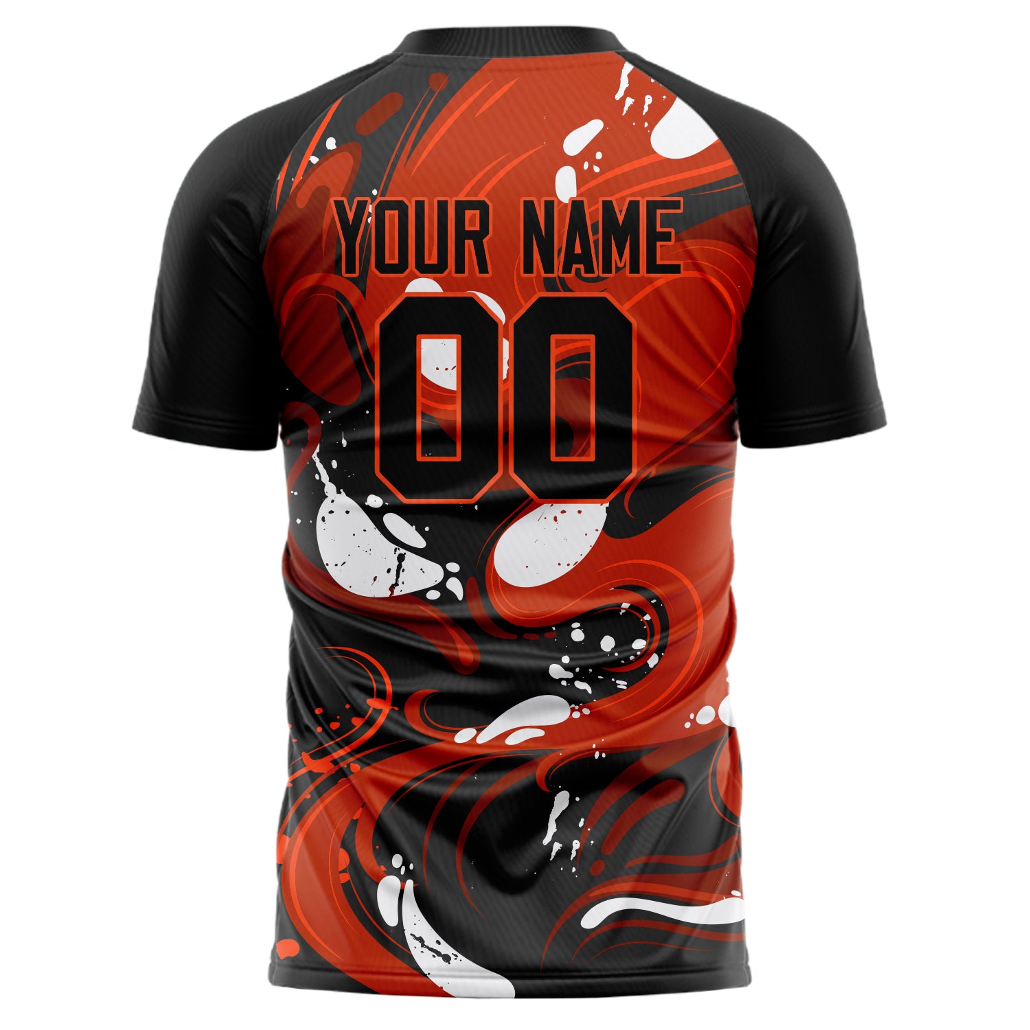 Personalized Black & Red Pattern Soccer Jersey