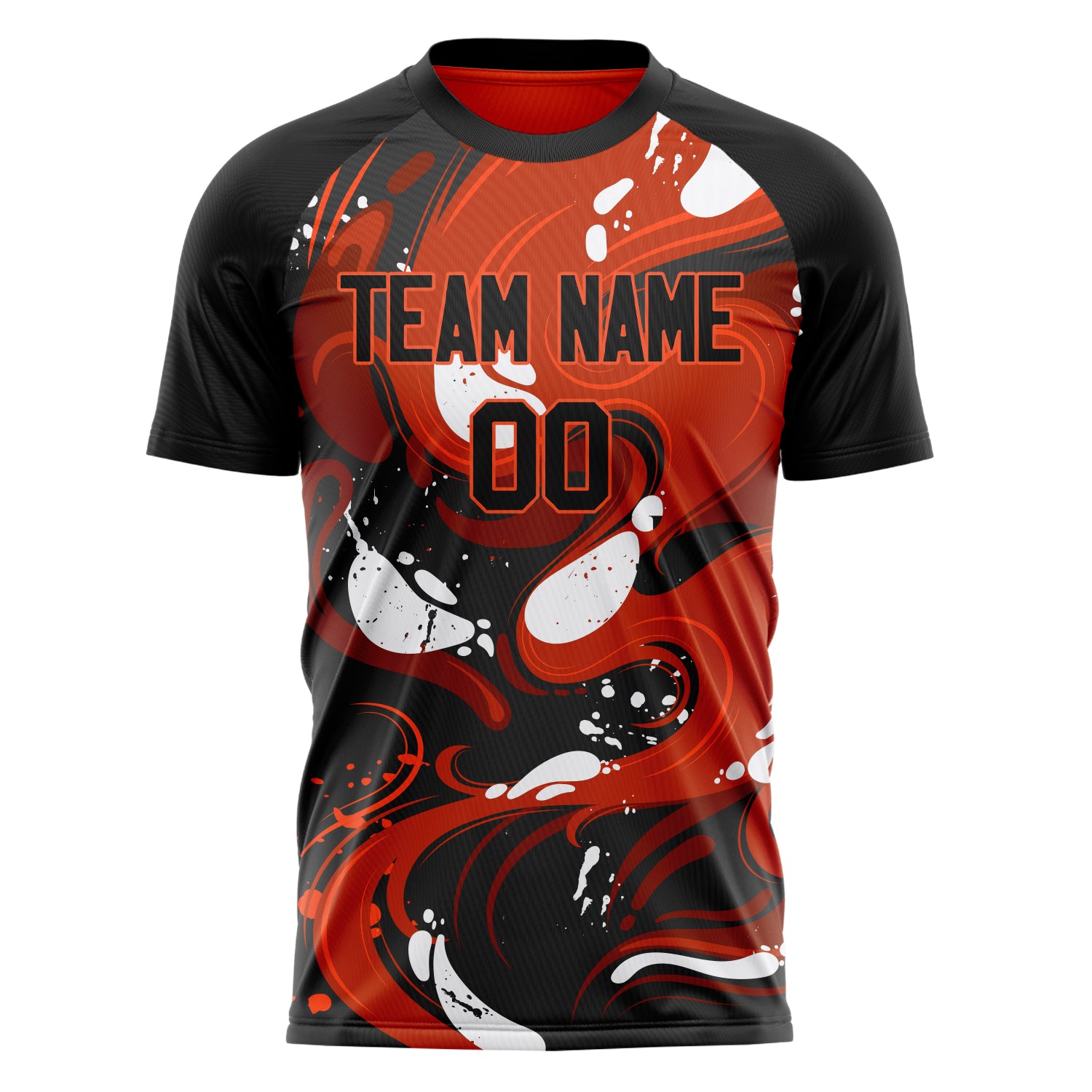 Personalized Black & Red Pattern Soccer Jersey