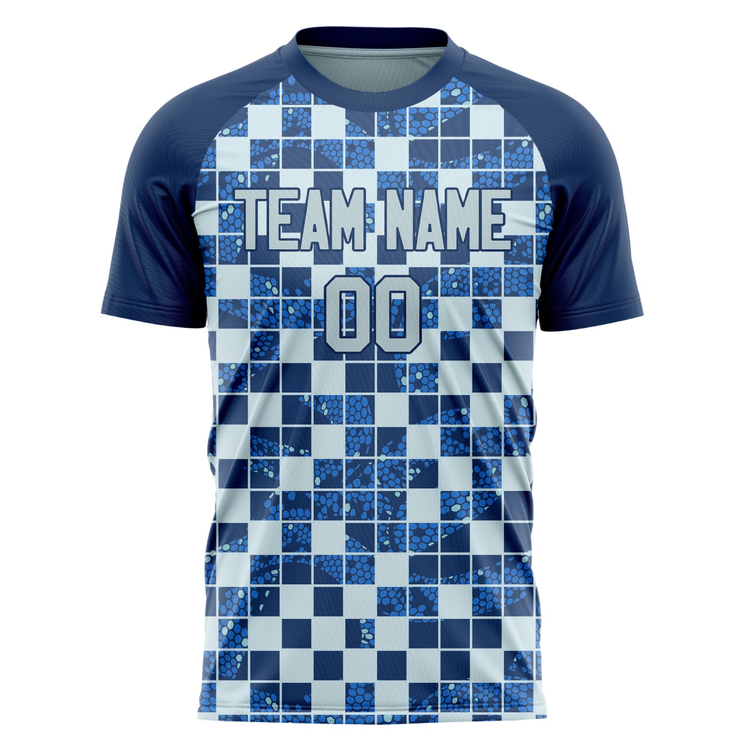Personalized Navy & Gray Pattern Soccer Jersey