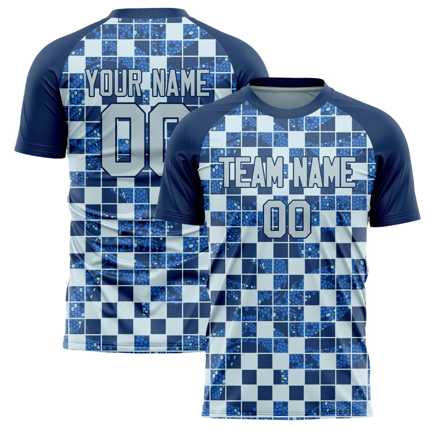 Personalized Navy & Gray Pattern Soccer Jersey