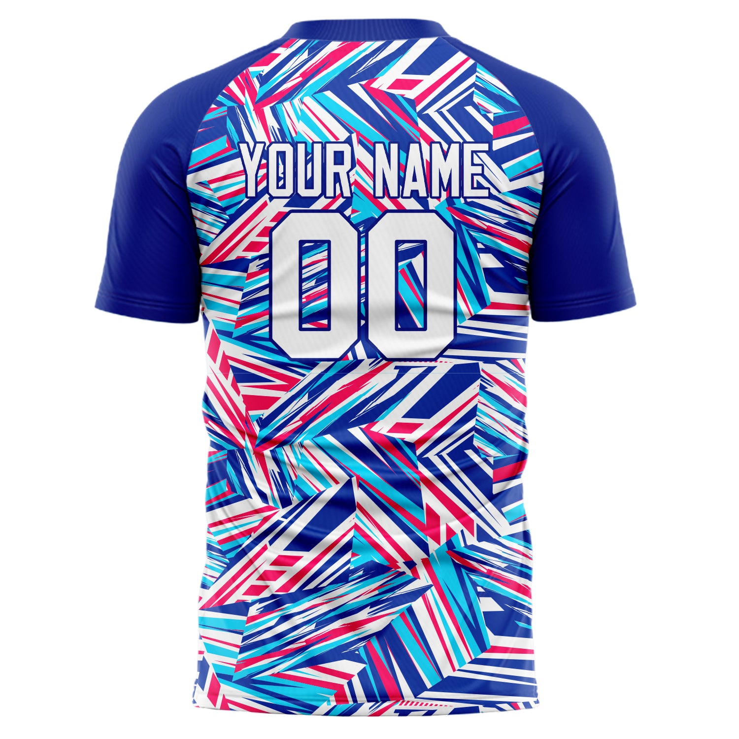 Personalized Royal & White Pattern Soccer Jersey
