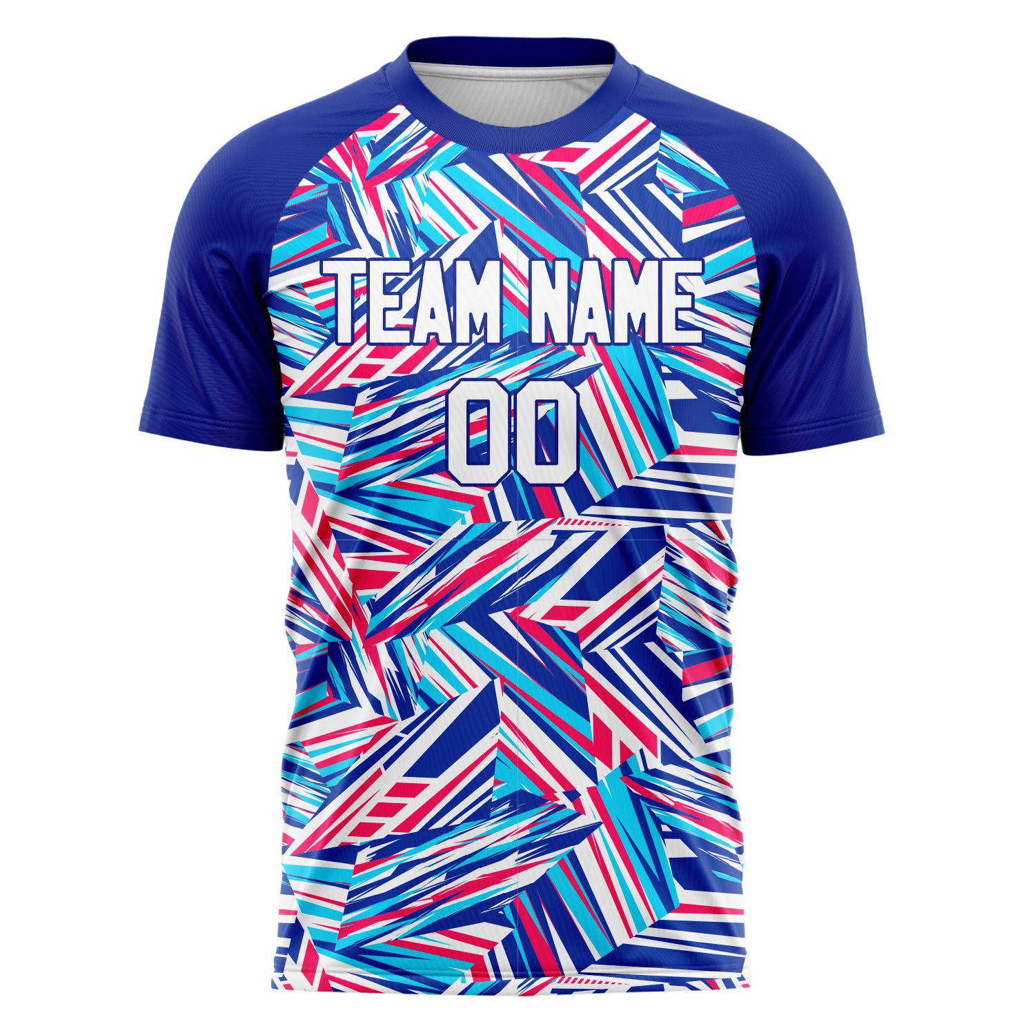 Personalized Royal & White Pattern Soccer Jersey
