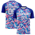 Personalized Royal & White Pattern Soccer Jersey
