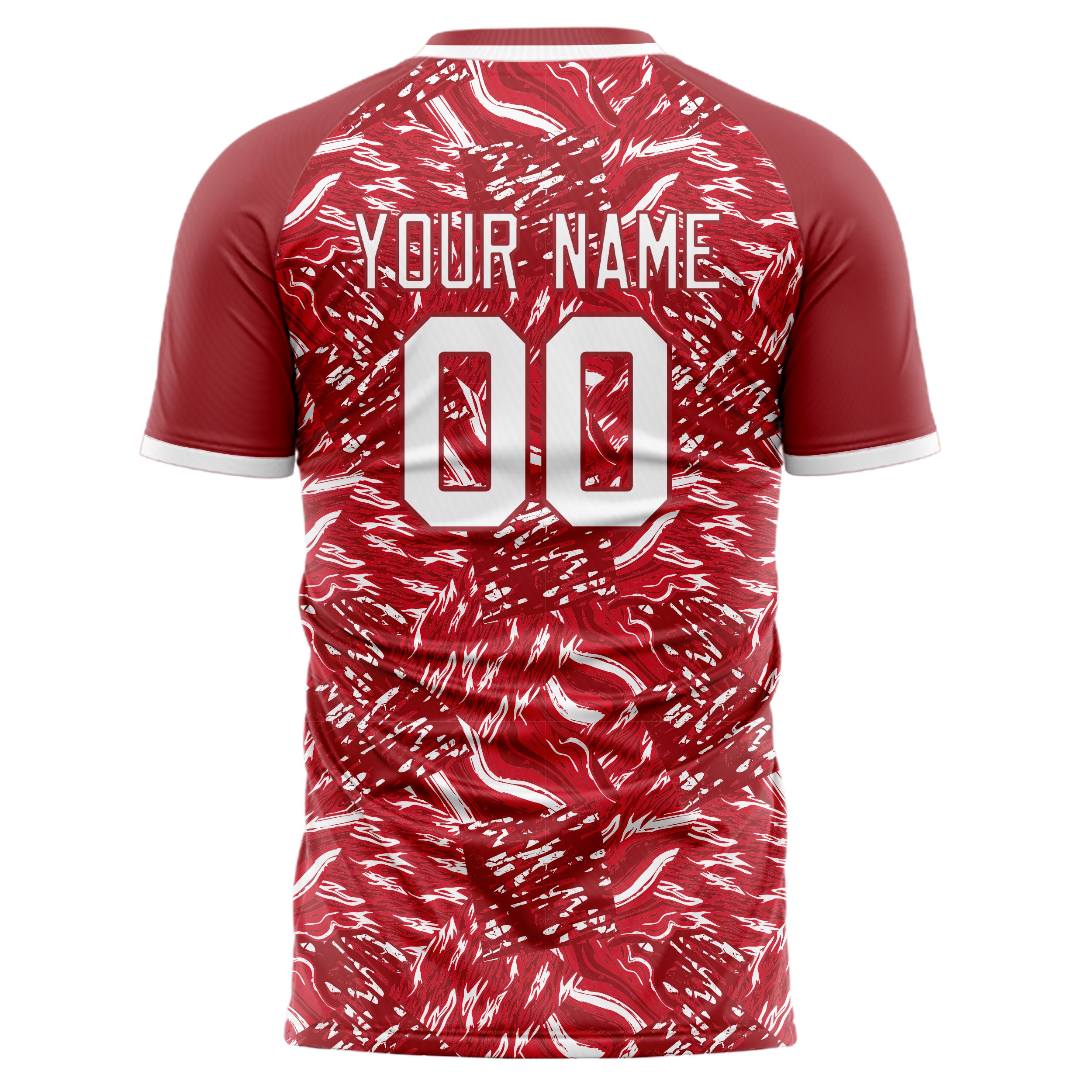 Personalized Red & White Pattern Soccer Jersey