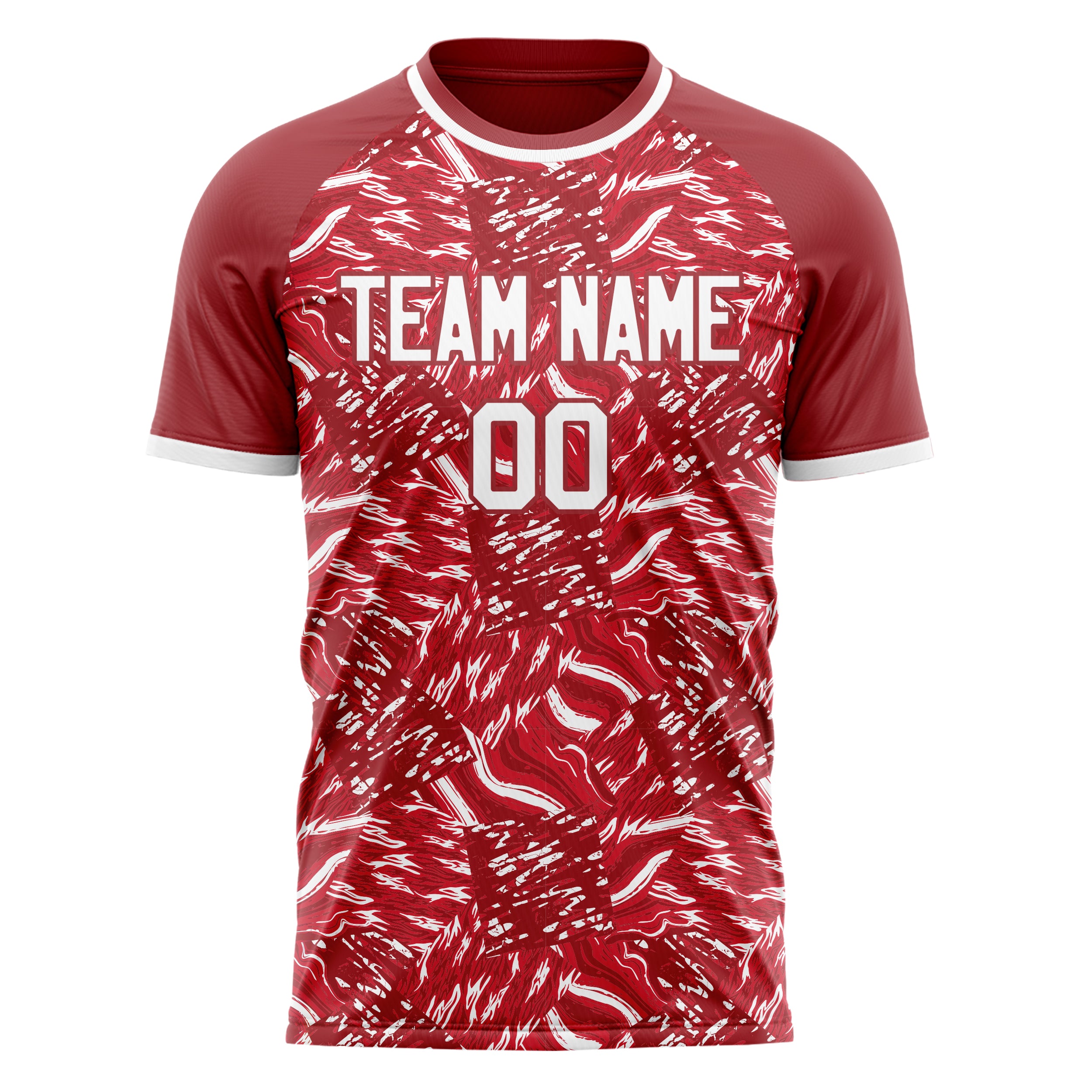 Personalized Red & White Pattern Soccer Jersey