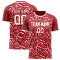 Personalized Red & White Pattern Soccer Jersey