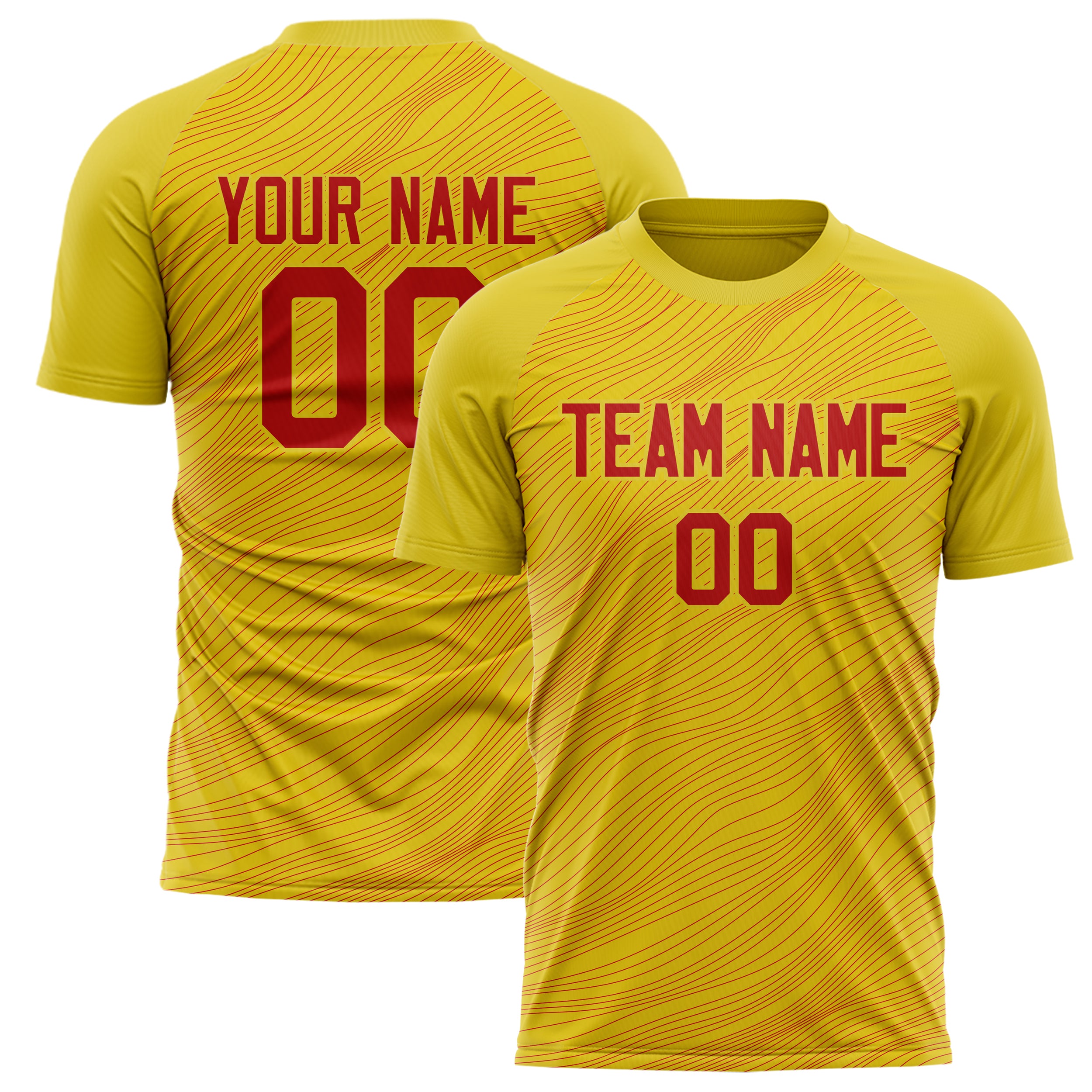 Personalized Gold & Red Pattern Soccer Jersey