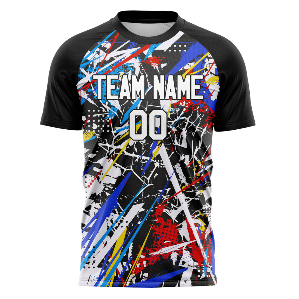 Personalized Black & White Pattern Soccer Jersey