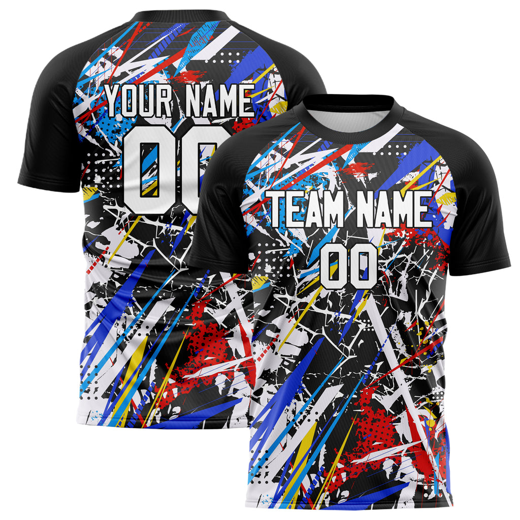 Personalized Black & White Pattern Soccer Jersey
