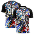 Personalized Black & White Pattern Soccer Jersey