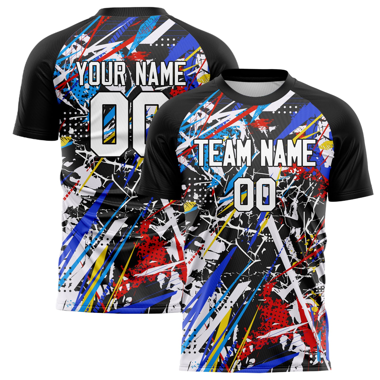 Personalized Black & White Pattern Soccer Jersey