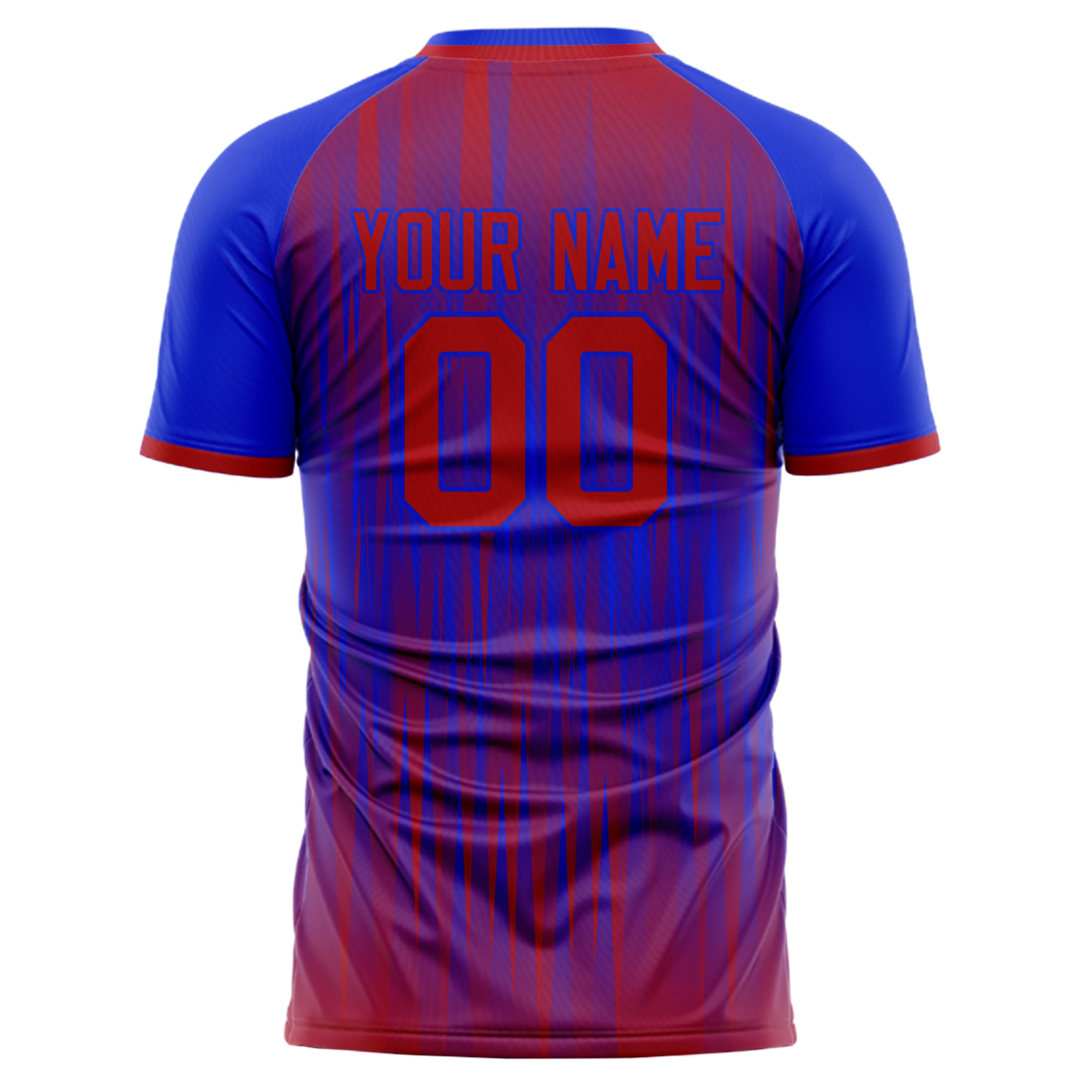 Personalized Blue & Red Pattern Soccer Jersey