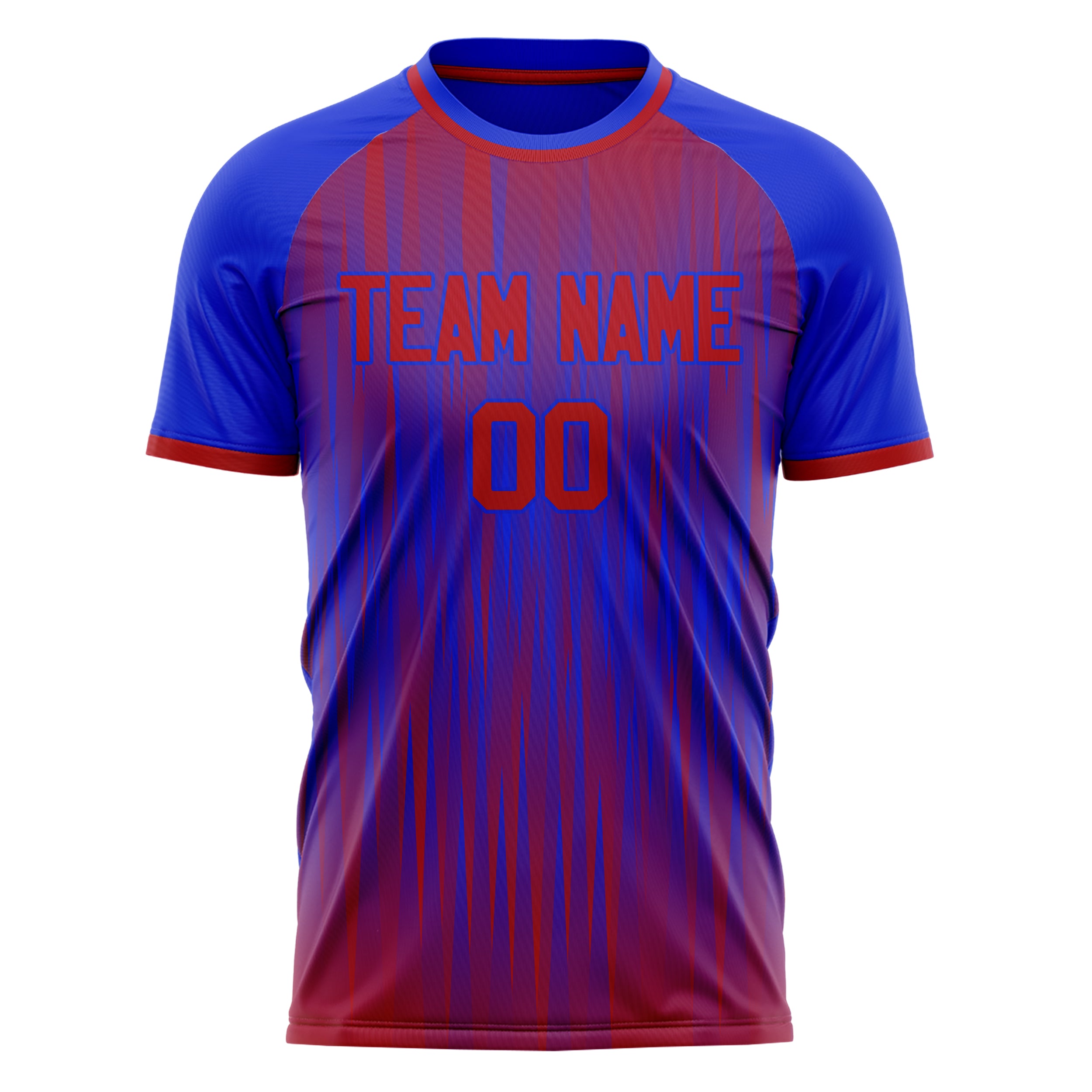 Personalized Blue & Red Pattern Soccer Jersey