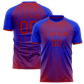Personalized Blue & Red Pattern Soccer Jersey