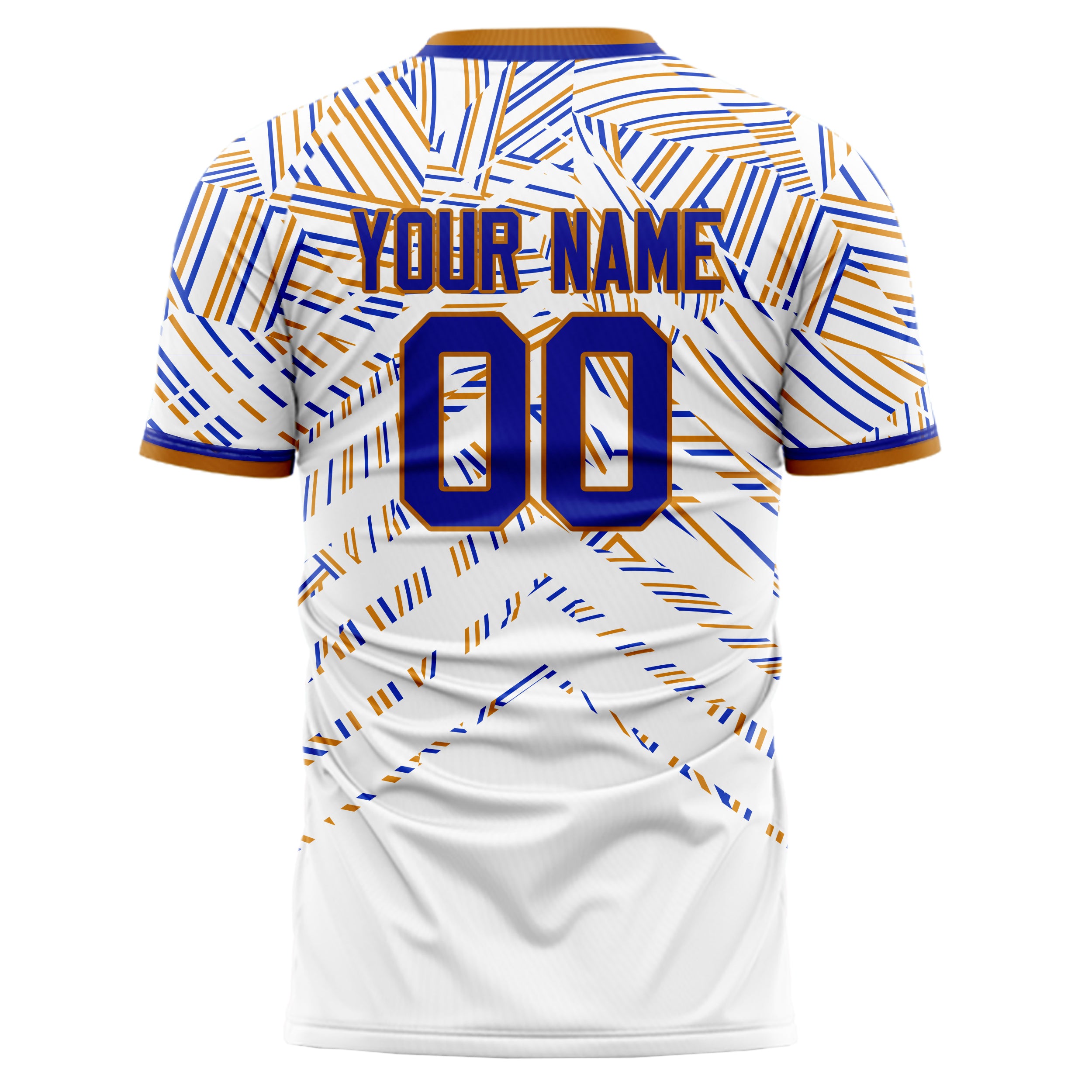 Personalized White & Royal Pattern Soccer Jersey