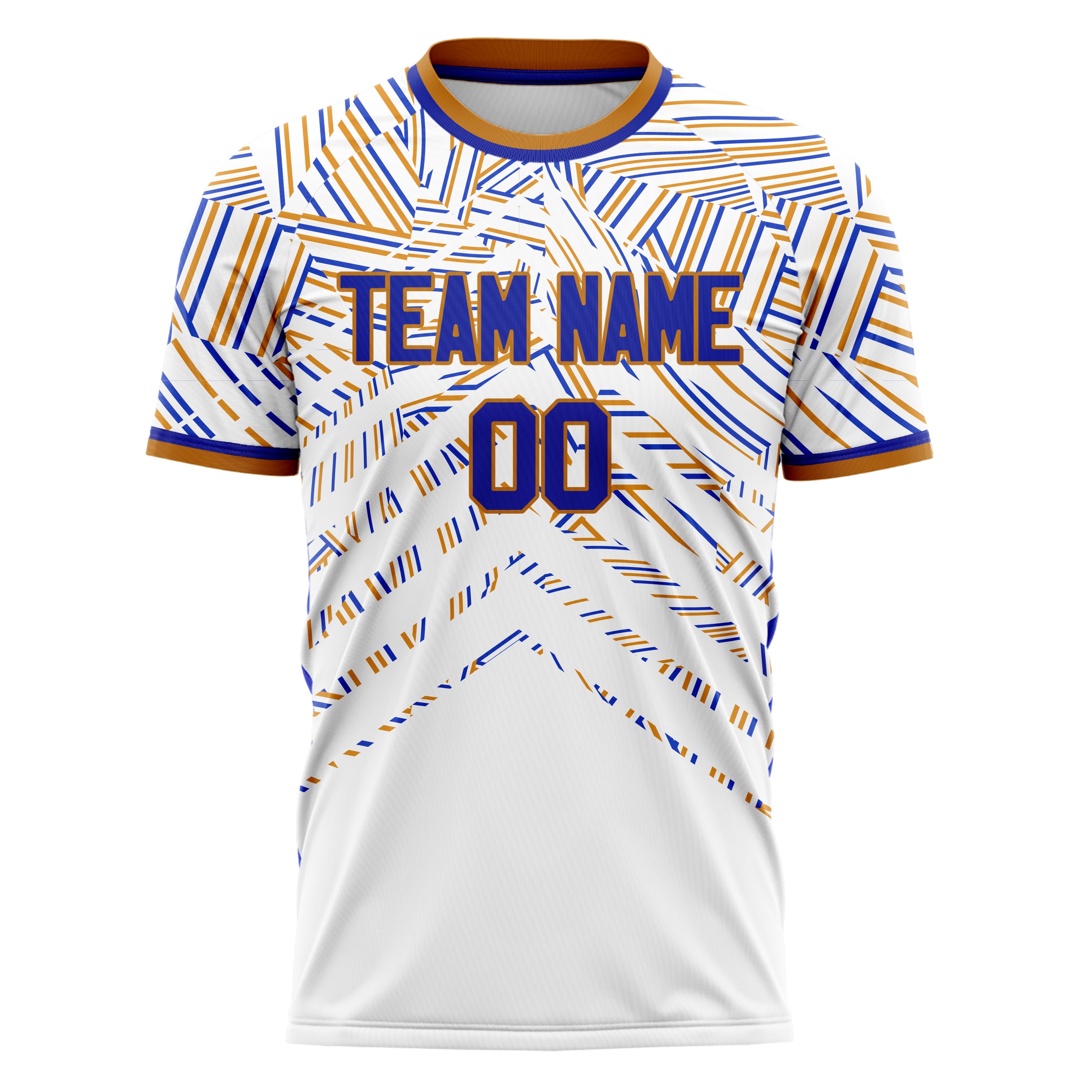 Personalized White & Royal Pattern Soccer Jersey